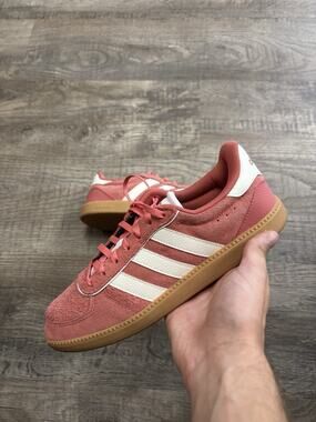 adidas Pink Suede Athletic Sneakers with Gum Sole